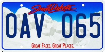 SD license plate 0AVO65