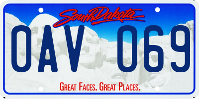 SD license plate 0AVO69