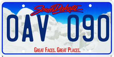 SD license plate 0AVO90
