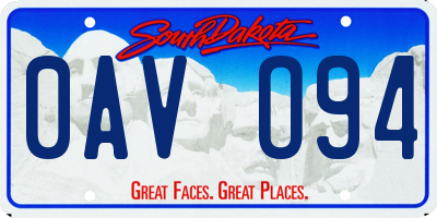 SD license plate 0AVO94