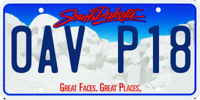 SD license plate 0AVP18