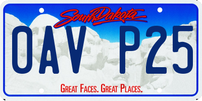 SD license plate 0AVP25