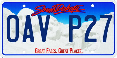 SD license plate 0AVP27