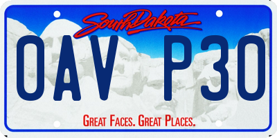 SD license plate 0AVP30