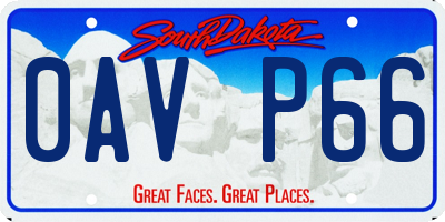 SD license plate 0AVP66