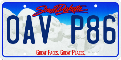 SD license plate 0AVP86