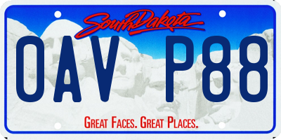 SD license plate 0AVP88
