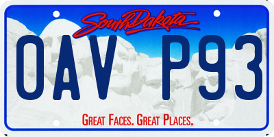 SD license plate 0AVP93