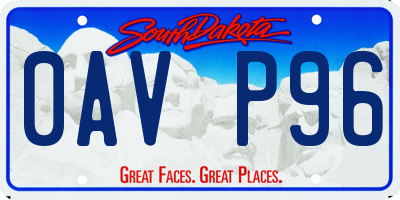 SD license plate 0AVP96