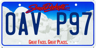 SD license plate 0AVP97