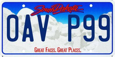 SD license plate 0AVP99