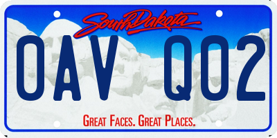 SD license plate 0AVQ02