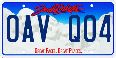 SD license plate 0AVQ04