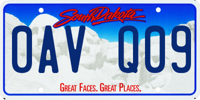 SD license plate 0AVQ09