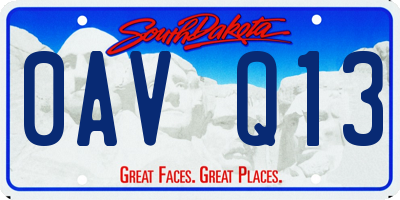 SD license plate 0AVQ13