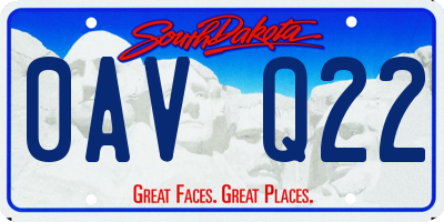 SD license plate 0AVQ22