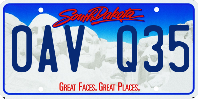 SD license plate 0AVQ35
