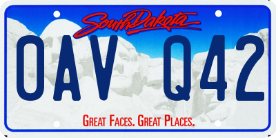 SD license plate 0AVQ42