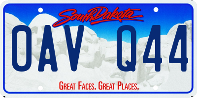 SD license plate 0AVQ44