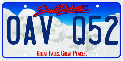 SD license plate 0AVQ52
