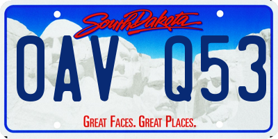 SD license plate 0AVQ53