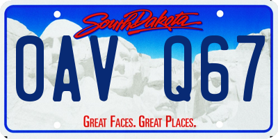 SD license plate 0AVQ67