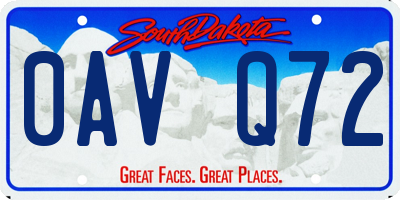 SD license plate 0AVQ72