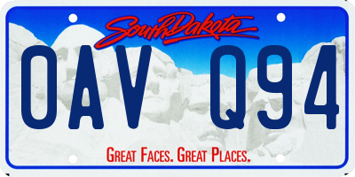 SD license plate 0AVQ94