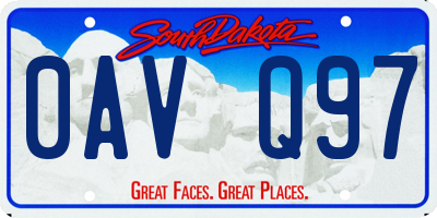 SD license plate 0AVQ97