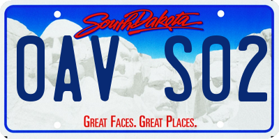 SD license plate 0AVS02