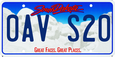 SD license plate 0AVS20