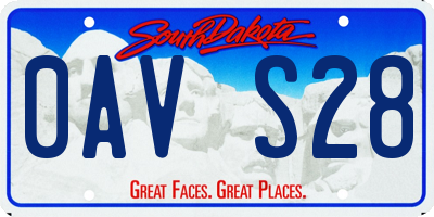SD license plate 0AVS28