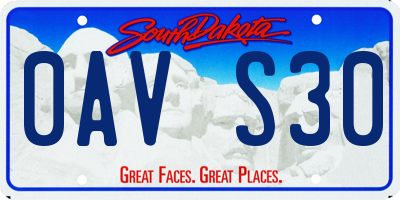 SD license plate 0AVS30