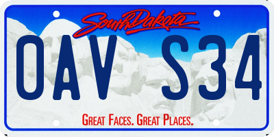 SD license plate 0AVS34