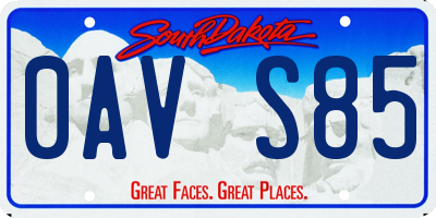 SD license plate 0AVS85