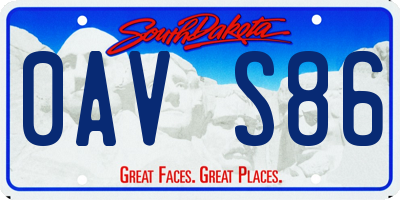 SD license plate 0AVS86