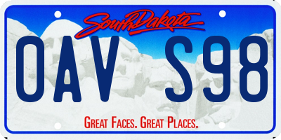 SD license plate 0AVS98