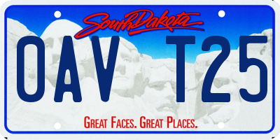 SD license plate 0AVT25
