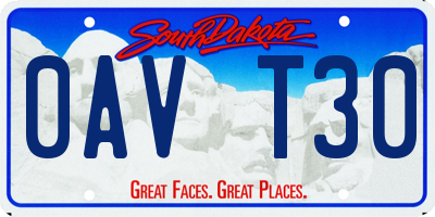 SD license plate 0AVT30