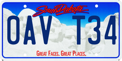 SD license plate 0AVT34