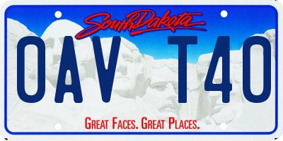 SD license plate 0AVT40