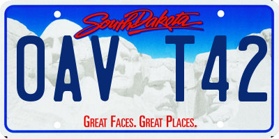 SD license plate 0AVT42