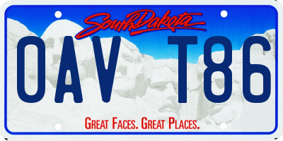 SD license plate 0AVT86