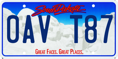 SD license plate 0AVT87