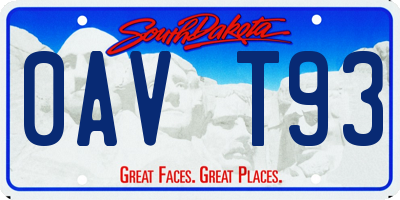 SD license plate 0AVT93