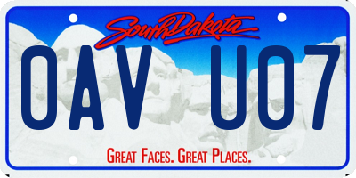 SD license plate 0AVU07