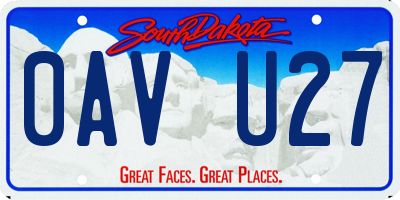 SD license plate 0AVU27