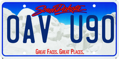 SD license plate 0AVU90