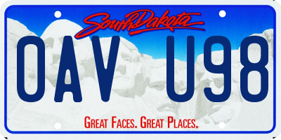 SD license plate 0AVU98