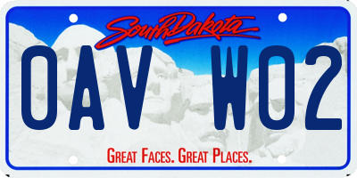 SD license plate 0AVW02